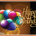 Classy Balloons Gold Text Happy Birthday Card