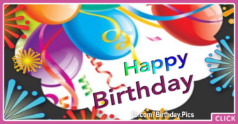 Colorful Balloons Confetties Happy Birthday Card