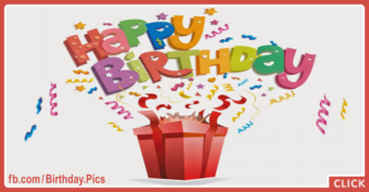 Confetties Popping Out Box Happy Birthday Card