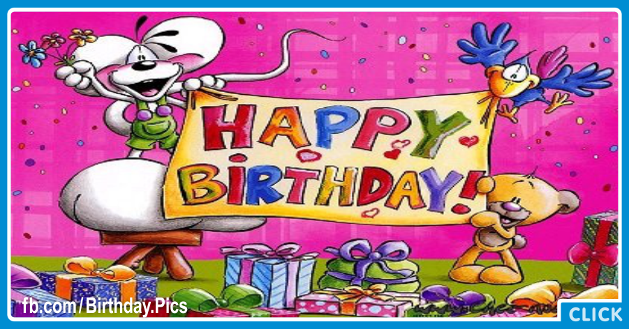 Cute Animals Banner Happy Birthday Card for celebrating