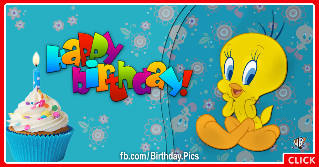 Cute Tweety Bird Happy Birthday Card