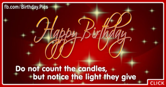 Dont Count Candles Happy Birthday Card