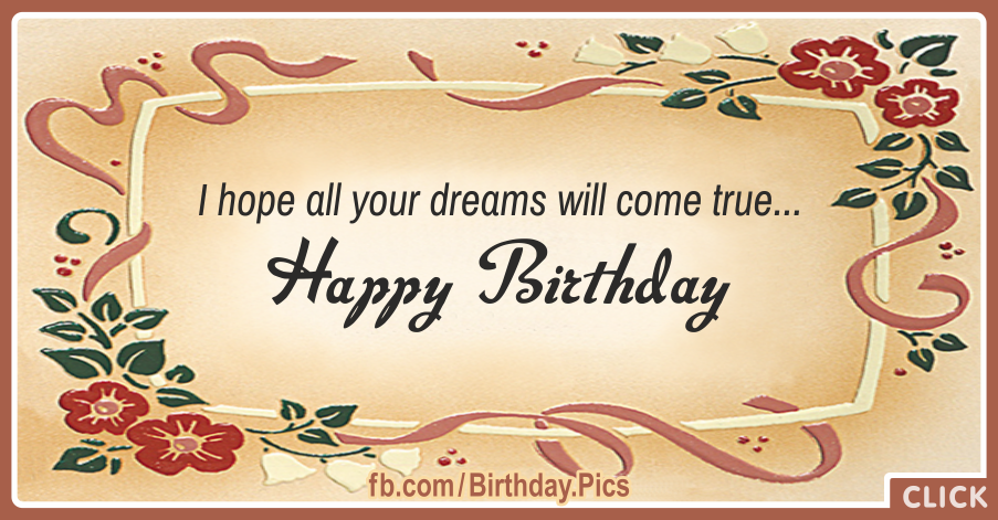 Dreams Come True Happy Birthday Card for celebrating