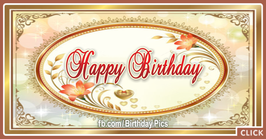 Elegant Gold Frame Happy Birthday Card for celebrating