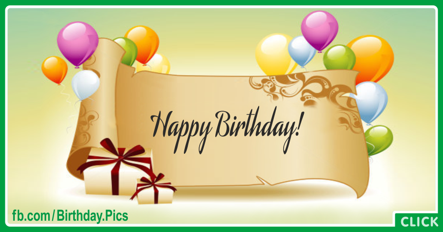 Elegant Roll Paper Green Happy Birthday Card for celebrating