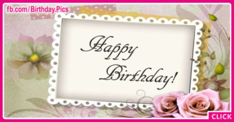 Elegant Rose Lace Happy Birthday Card