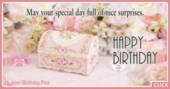 Elegant Surprise Chest Romantic Birthday Card