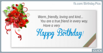 Friendly Loving Kind Happy Birthday Card