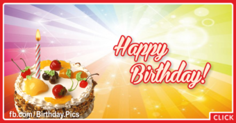 Fruit Cake Simple Happy Birthday Card