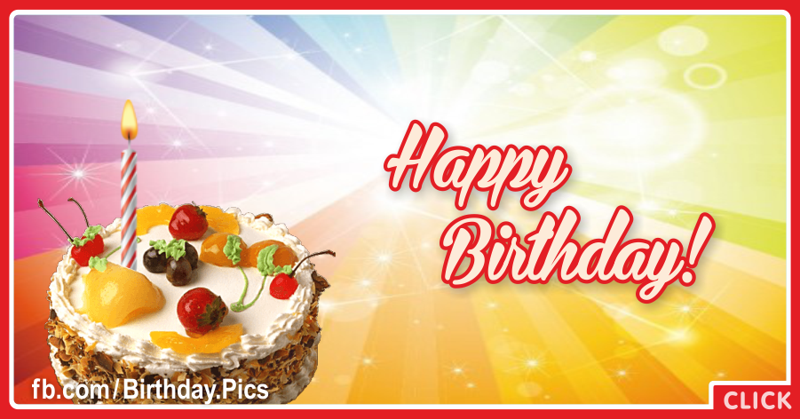 Jewelery Fruit Cake Simple Happy Birthday Card for celebrating