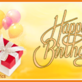Gift Box Yellow Happy Birthday Card