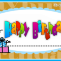 Gift Boxes Blue Happy Birthday Card