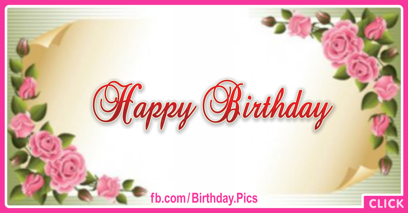 Golden Paper Flowery Happy Birthday Card for celebrating