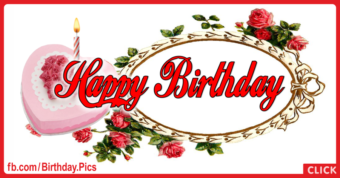 Heart Cake Gold Brooch Happy Birthday Card