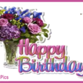 Lilac Flowers Vase Happy Birthday Card