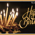 Long Candles Gold Happy Birthday Card