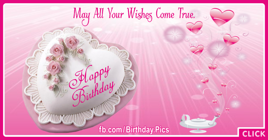 Romantic Happy Birthday Card With Magic Lamp for celebrating