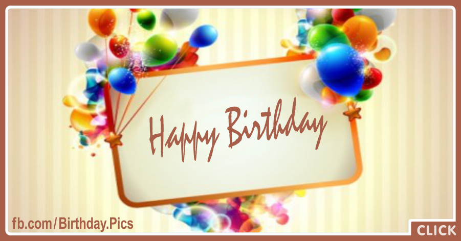 Many Balloons Gold Frame Happy Birthday Card for celebrating
