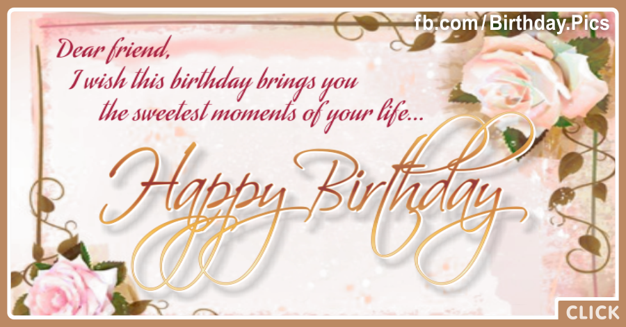 Old Style Gold Rossy Happy Birthday Card For You