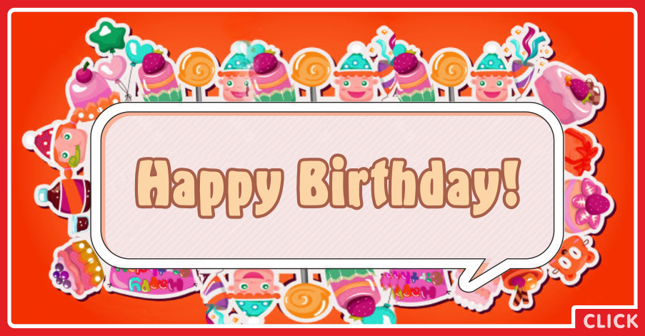 Orange Candies Happy Birthday Card for celebrating