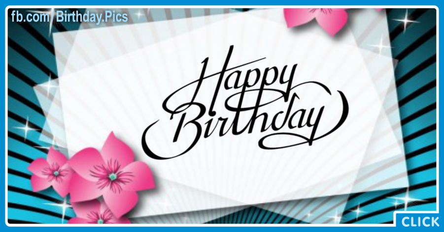 Pink Flowers White Paper Happy Birthday Card for celebrating