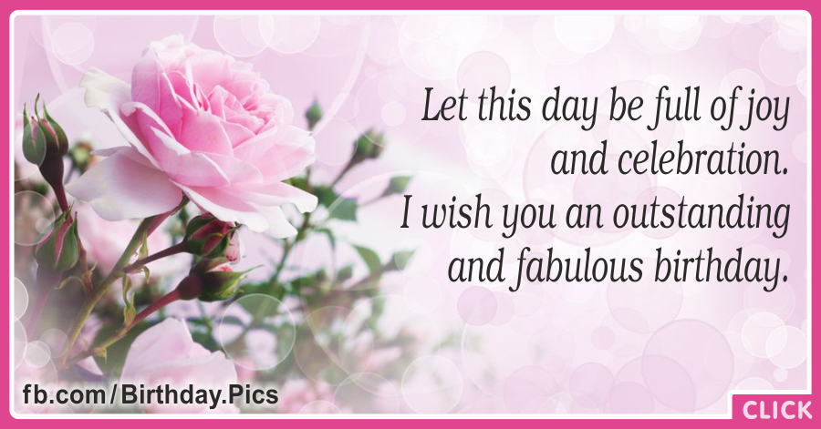 Pink Rose Celebration Happy Birthday Card for celebrating