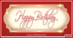 Plate Golden Red Happy Birthday Card
