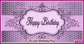 Purple Dotted Black Happy Birthday Card