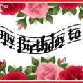 Red Pink Roses Musical Happy Birthday Card