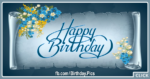 Roll Paper Blue Happy Birthday Card