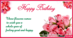 Romantic Pink Roses Happy Birthday Card