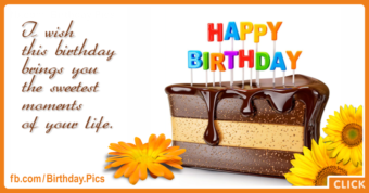 Showy Cake Slice Happy Birthday Card