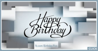 Silver Quadrangles Silverware Happy Birthday Card