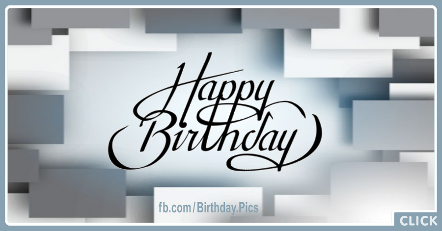 Silver Rectangles Silverware Happy Birthday Card for celebrating