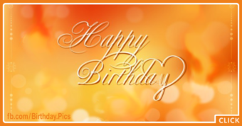 Simple Orange Color Happy Birthday Card