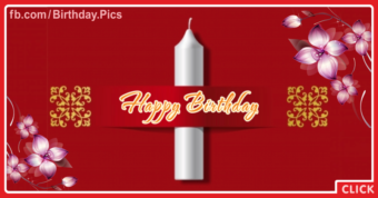 Single Big Candle Happy Birthday Card