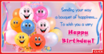 Smiling Cute Balloons Happy Birthday Card