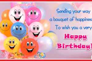 Smiling Cute Balloons Happy Birthday Card