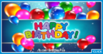Sparkly Balloons Blue Happy Birthday Card