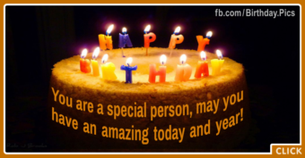 Special Person Cake Happy Birthday Card