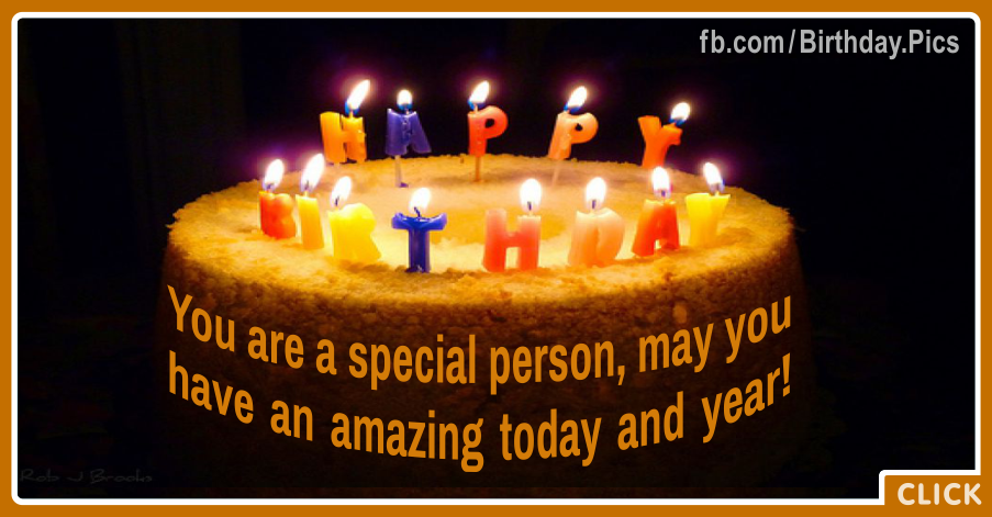 Special Person Cake Happy Birthday Card for celebrating
