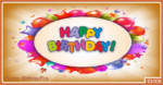 Star Shaped Balloons Gold Happy Birthday Card