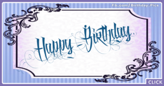 Tattoo Style Blue Happy Birthday Card