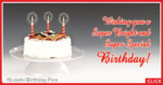 Three Candles White Cake Birthday Card