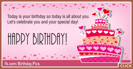 Today Is Your Birthday Pinky Happy Birthday Card for celebrating