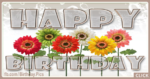 Transparent Letters Flowery Happy Birthday Card