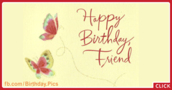 Two Butterflies Yellow Happy Birthday Card