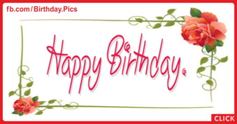 Two Red Roses Happy Birthday Card