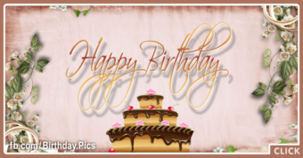 Vintage Wall Cake Happy Birthday Card
