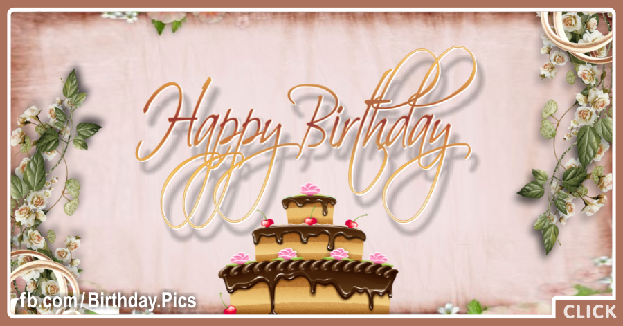 Vintage Wall Cake Happy Birthday Card for celebrating